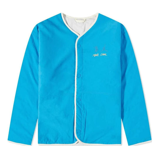 Men's Air Jordan x Union Crossover Solid Color Printing Logo reversible Long Sleeves Jacket US Edition Blue / Gray DJ9518-482