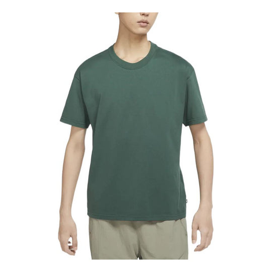 Men's Nike Solid Color Breathable Loose Round Neck Short Sleeve Green T-Shirt DB9976-333