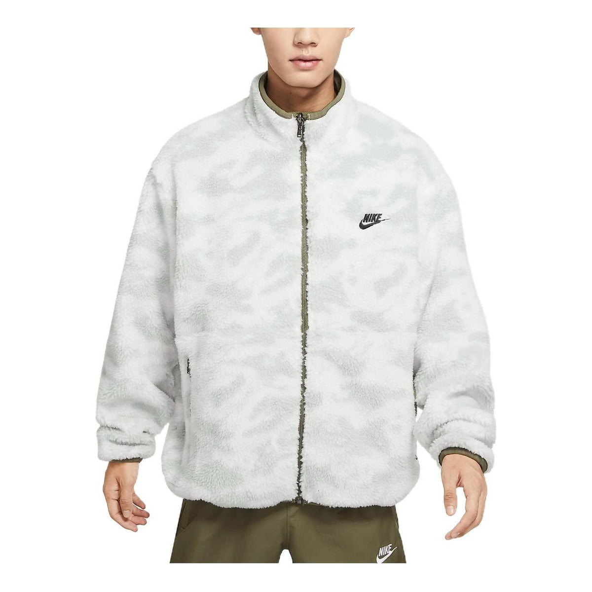 Nike Club Fleece 2-way jacket 'Olive Camouflage' DQ4885-222 - KICKS CREW