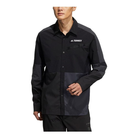 adidas Terrex Cargo Casual Breathable Long Sleeves Shirt Black HE5205