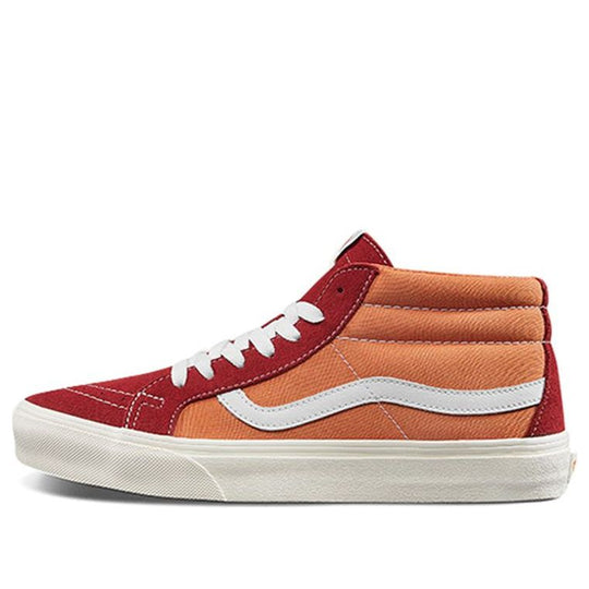 Vans Sk8-mid Retro Mid-Top Casual Skate Shoes Unisex Red Orange Splicing 'Orange Red' VN0A391FTEV