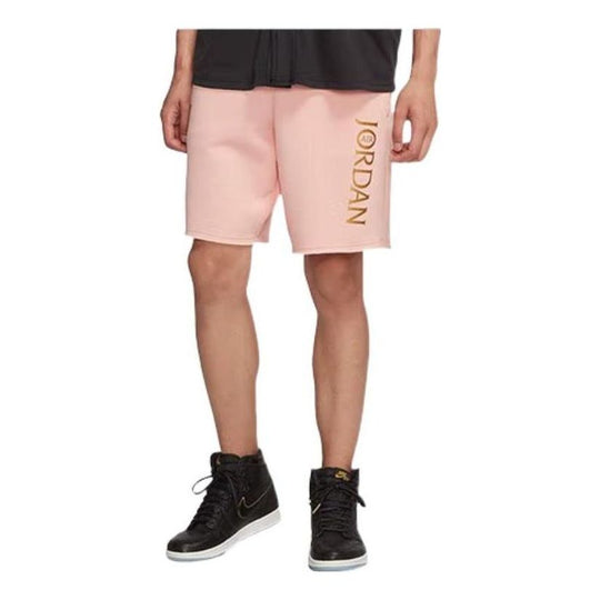 Air Jordan Gold Color Alphabet Loose Sports Shorts Pink AV0693-623