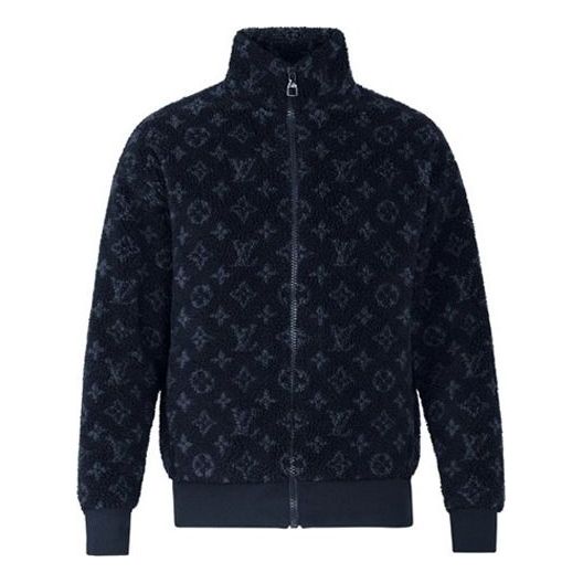 Louis Vuitton LV Monogram Jacquard Fleece Zip-Through Jacket Blue 1A8ECV US XL