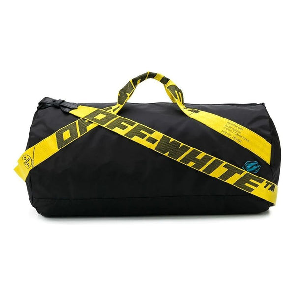 OFF-WHITE Industrial strap nylon duffle bag 'Black Yellow'  OMNA108E20FAB0011000