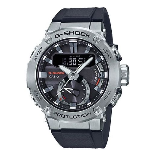 Men's CASIO G-SHOCK G-STEEL Series Fashion Stylish Sports Waterproof Solar Powered Bluetooth Resin Strap Watch Mens Black Analog GST-B200-1AER Watches - KICKSCREW