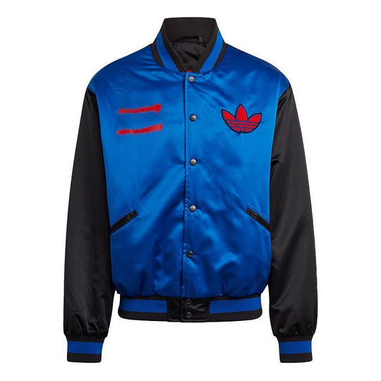 adidas originals Run-dmc Collegiate logo Printing Colorblock Jacket Blue GN5931