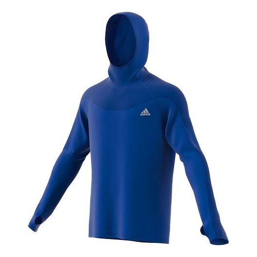 Men's adidas Warm Hood Long Sleeves Running Blue GC7908