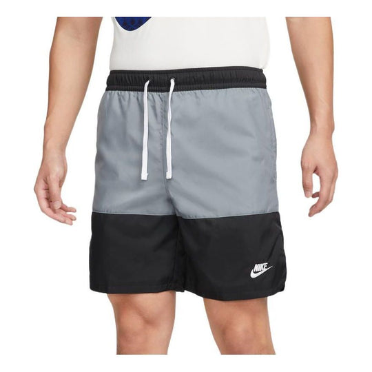 Men's Nike Logo Printing Woven Athleisure Casual Sports Shorts Gray Bl ...