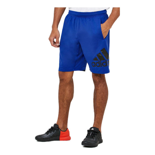 Men's adidas Solid Color Sports Logo Knit Shorts Blue DU1595