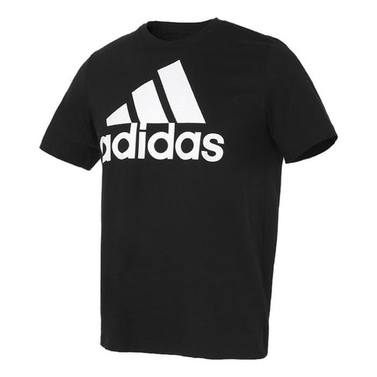 adidas Printed Big Logo Essentials Tee Short Sleeve Men's Black GK9120