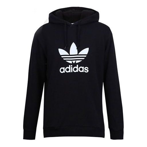 adidas originals Trefoil s Casual Sports hooded Pullover Black CW1240 ...