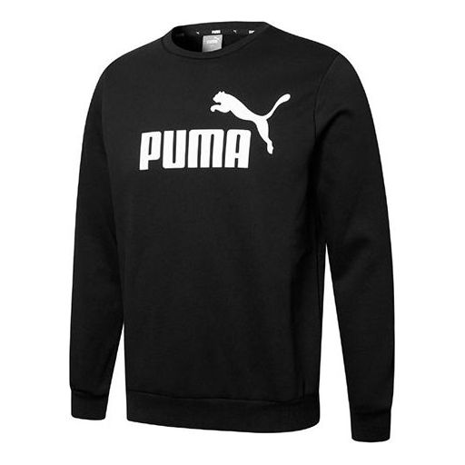 PUMA Casual Sports Fleece Lined Round Neck Knit Black 846376-01