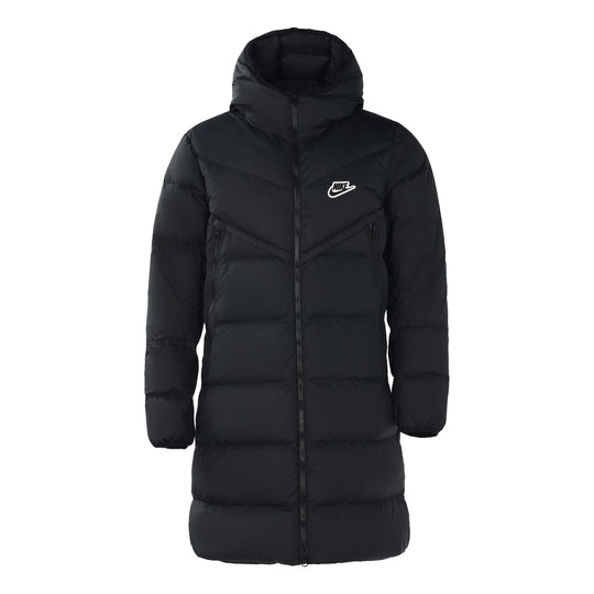 Nike Sportswear Down-fill Windrunner Stay Warm Windproof mid-length hooded down Jacket Black CU4409-010