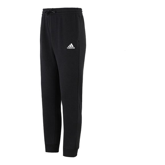 Men's adidas Logo Embroidered Solid Color Bundle Feet Sports Pants/Trousers/Joggers Black GK9268