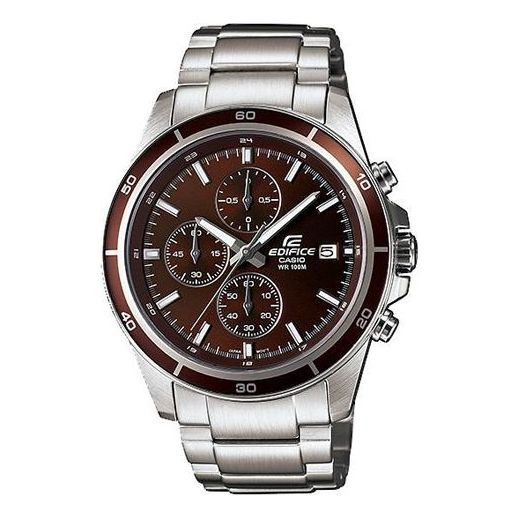 CASIO EDIFICESeries Men'ses Red/Silver Strap Mens Silver Analog EFR-526D-5A