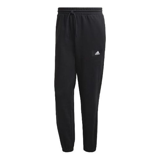 Men's adidas Logo Printing Solid Color Loose Sports Pants/Trousers/Joggers Black HC6818