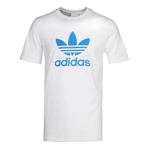 adidas originals Logo Chest Logo Sports Short Sleeve White Blue DH5774