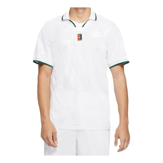 Men's Nike NIKECOURT BREATHE SLAM Tennis Lapel White T-Shirt CK9796-100 T-shirts - KICKSCREW
