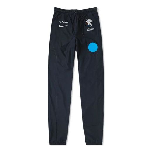 Nike x Off White Track Pants Printing Athleisure Casual Sports Long Pants Black AA3299-010