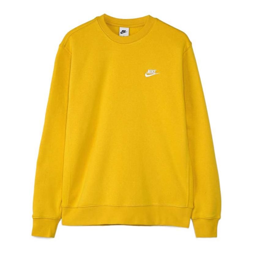 Nike Sportswear Club Solid Color Logo Embroidered Round Neck Long Slee ...