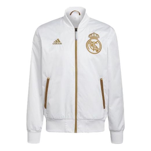 adidas Real Lny Bomber limited Real Madrid Soccer/Football logo Sports Jacket White HA2530