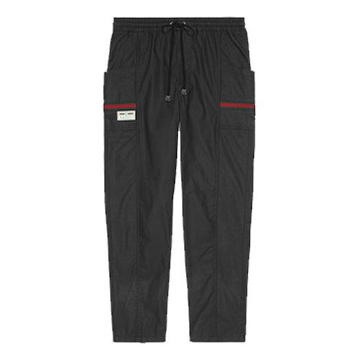 Coated cotton pant with Gucci label