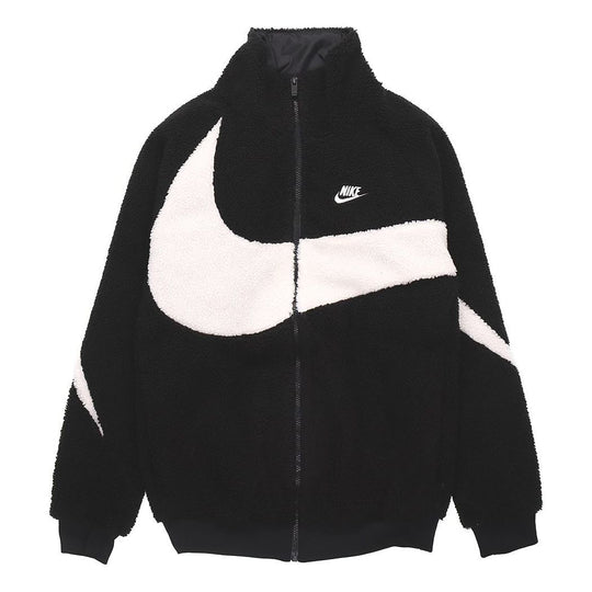 Nike Big Swoosh Large Logo lamb's wool Stay Warm Stand Collar Jacket B ...