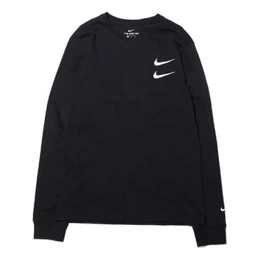 Nike Swoosh Casual Sports Double-Hook Crew-neck Long Sleeve Black DB6156-010