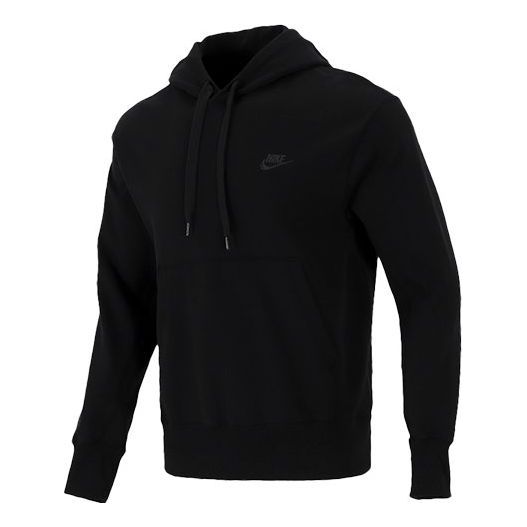 Men's Nike Sportswear French Terry Embroidered Logo Solid Color Black ...