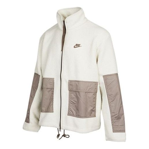 Nike fleece zipped hooded jacket 'White' DV8183-072 - KICKS CREW