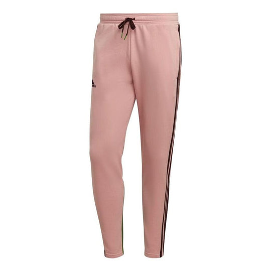 adidas Colorblock Stripe Alphabet Cone Sports Pants Men's Pink Green HT6892