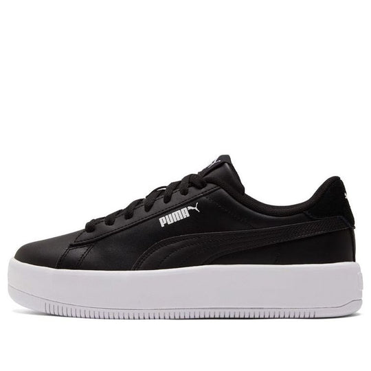 (WMNS) PUMA Lily Platform Board Shoes Black/White 384617-02