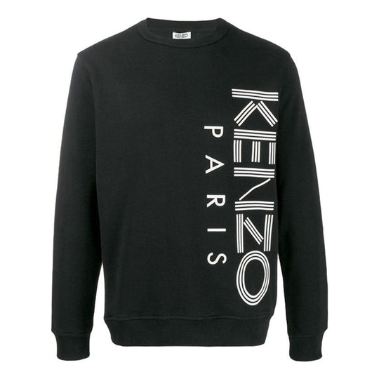 Men's KENZO Alphabet Logo Printing Round Neck Long Sleeves Pullover Black F965SW1324MD-99
