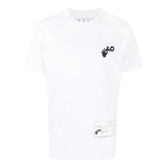 Men's OFF-WHITE x Teenage Engineering Crossover Logo Printing Short Sleeve White T-Shirt OMAA027T22JER0010110
