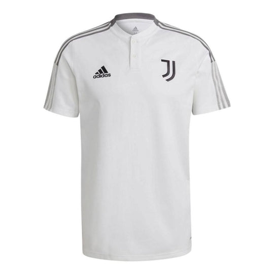 adidas Solid Color Logo Soccer/Football Sports Woven Short Sleeve Juventus White GR2973