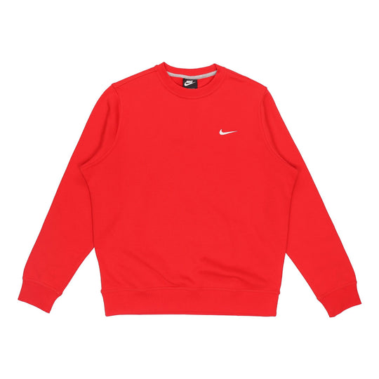 Nike Fleece Solid Color Fleece Lined Stay Warm Pullover Red 916609-657