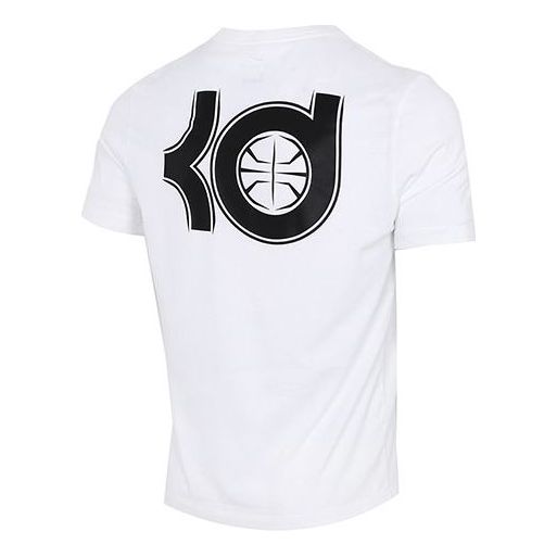 Nike Dri-FIT KD Durant Printing Sports Round Neck Basketball Short Sleeve White DD0776-100
