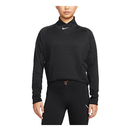 (WMNS) Nike Therma-FIT Run Division Solid Color Running Casual Sports Long Sleeves Black DM7554-010