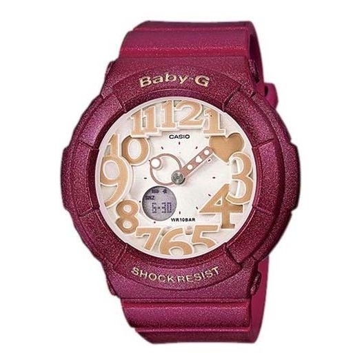 Women's CASIO BABY-G Subject Series Multifunction Stylish Contrasting Colors Cute Round Dial Fashion Red Watch BGA-131-4B2 Watches - KICKSCREW