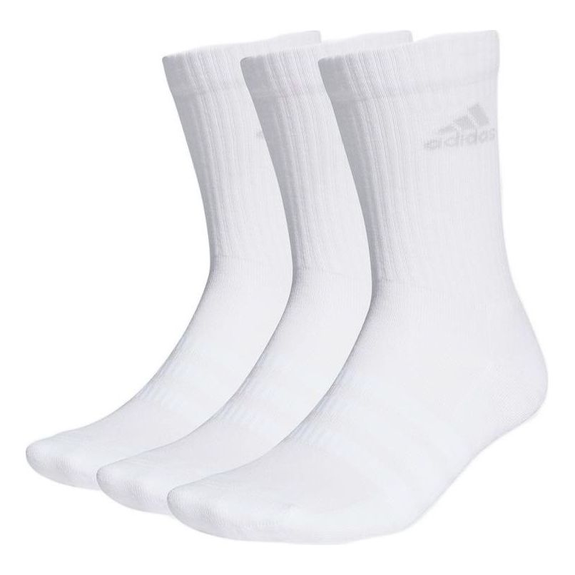 Men's adidas Solid Color Logo Sports Socks 3 Pairs White GC7316 - KICKS ...