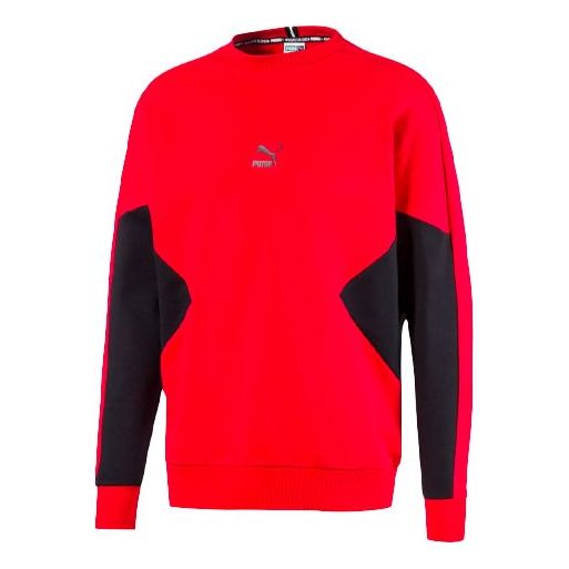 PUMA Tfs logo Casual Sports Pullover Round Neck Red 597328-11