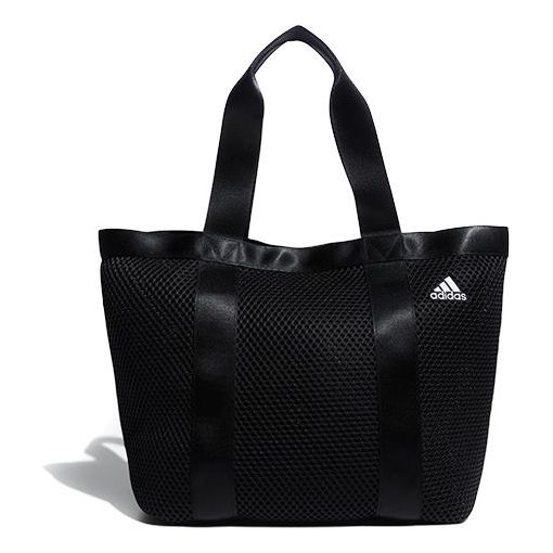 adidas Small logo Mesh Sports Portable Tote Shoulder Bag Black Handbag ...
