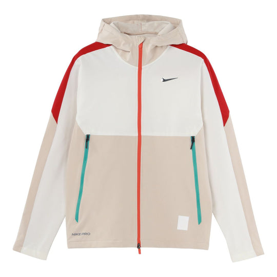 Men's Nike Casual Sports Logo Hooded Long Sleeves Sail White Jacket DQ5064-133