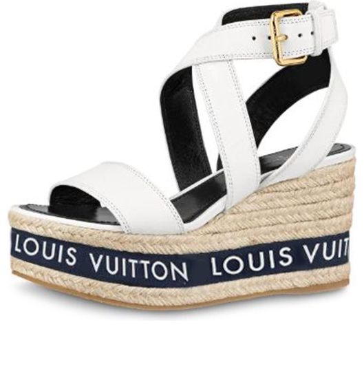 Louis Vuitton, Shoes, Louis Vuitton Starboard Damier Azur Wedge 4 95 0