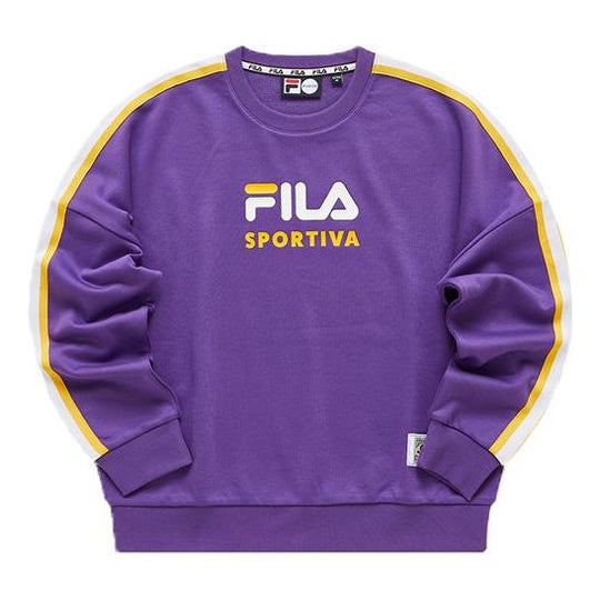 (WMNS) Fila Athleisure Sports Round Neck Pullover 'Purple Yellow' T11W112212F-PU
