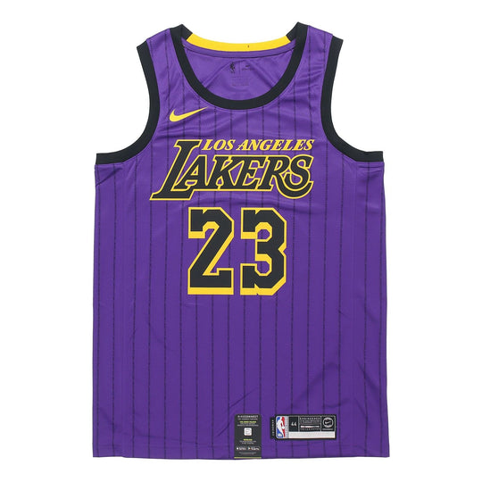 Men's Nike LeBron James Purple Los Angeles Lakers City Edition Swingman Jersey