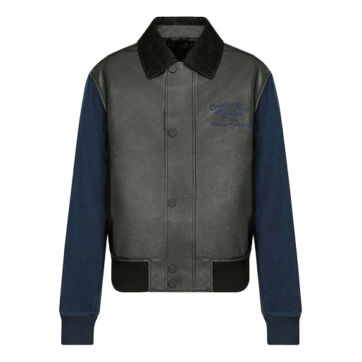 DIOR SS22 Cow Leather Jacket Coat Men's Black 213L438A0575-C985-KICKS CREW