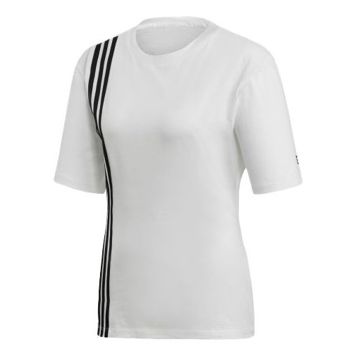 (WMNS) adidas originals Round Neck Pullover Short Sleeve White EC0929