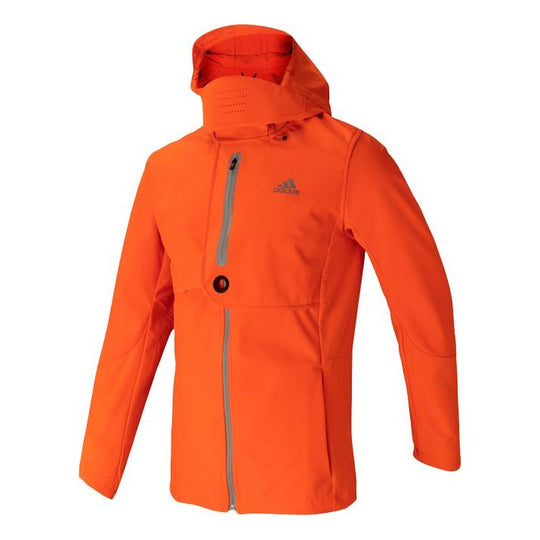 adidas Wind.Rdy Jkt M Logo Zipper Sports Hooded Jacket Orange GN5920