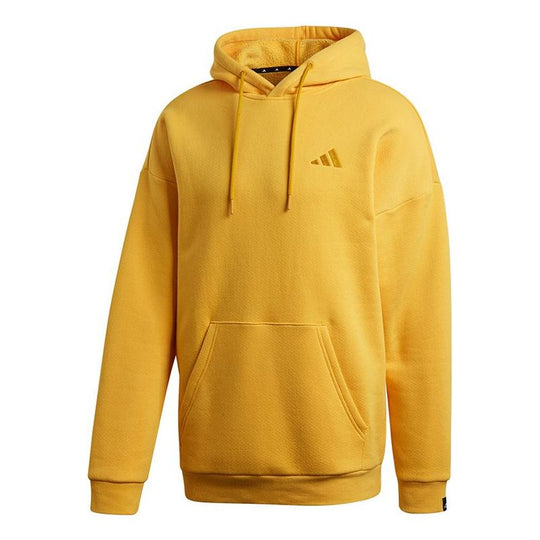 adidas M Urban Whd Bst logo Fleece Lined Stay Warm Casual Pullover Gold Color FR6601
